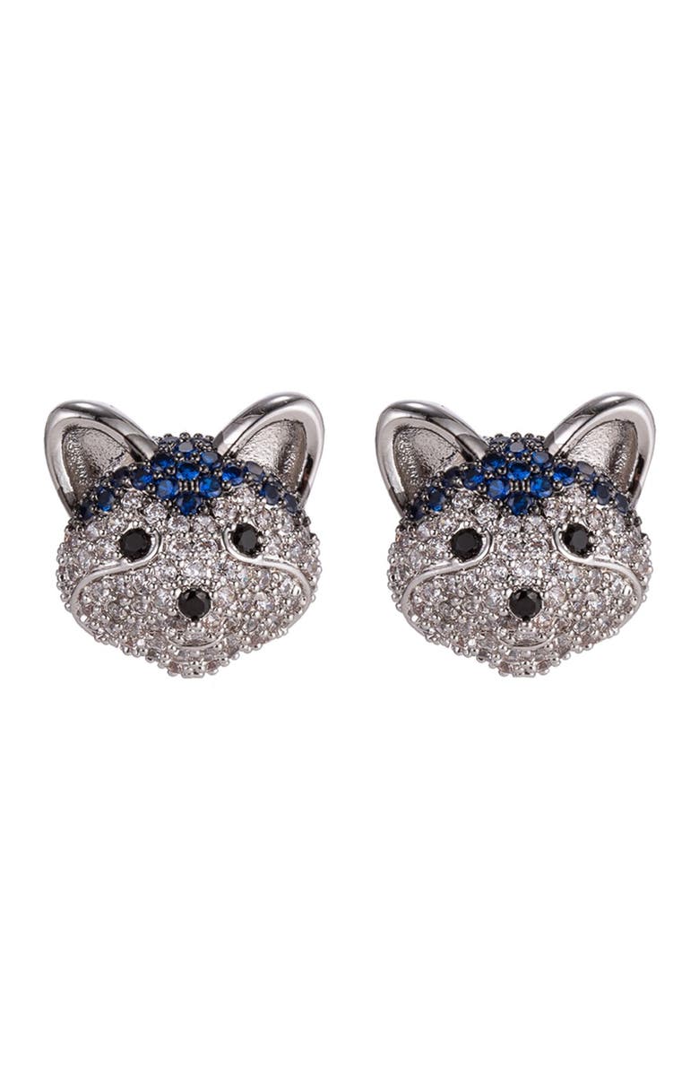 EYE CANDY LOS ANGELES Husky CZ Stud Earrings, Main, color, Silver