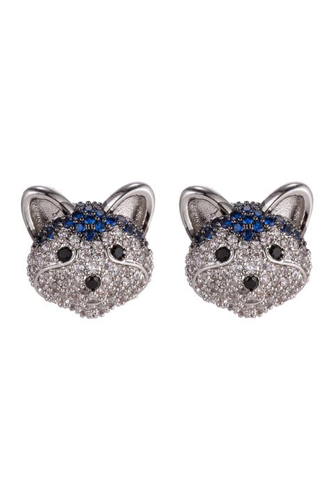 Husky CZ Stud Earrings