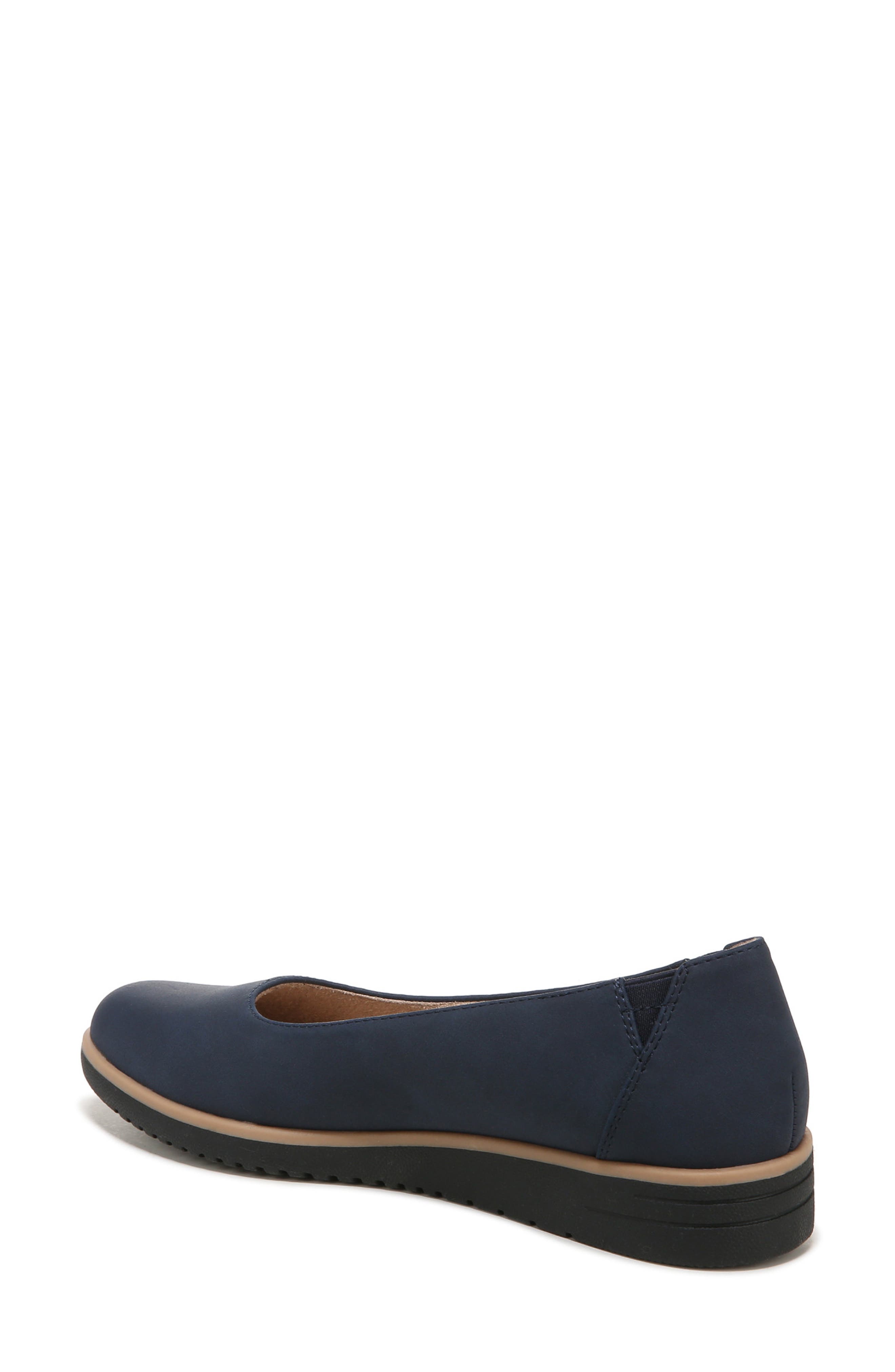 Idea Ballet Wedge Slip-On Flat - Wide Width Available, Alternate, color, NAVY NUBUCK SYNTHETIC