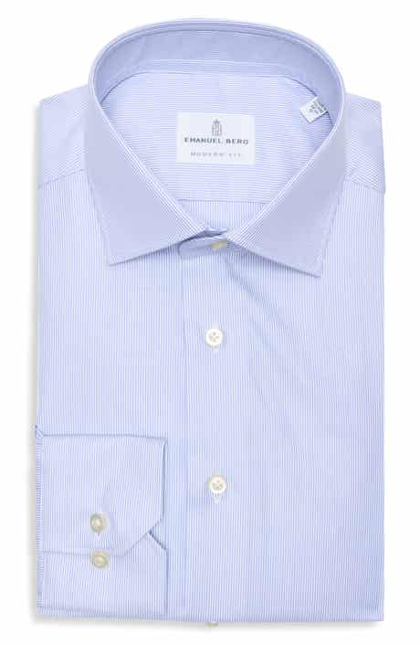 Emanuel Berg Traveller Stripe Modern Fit Dress Shirt
