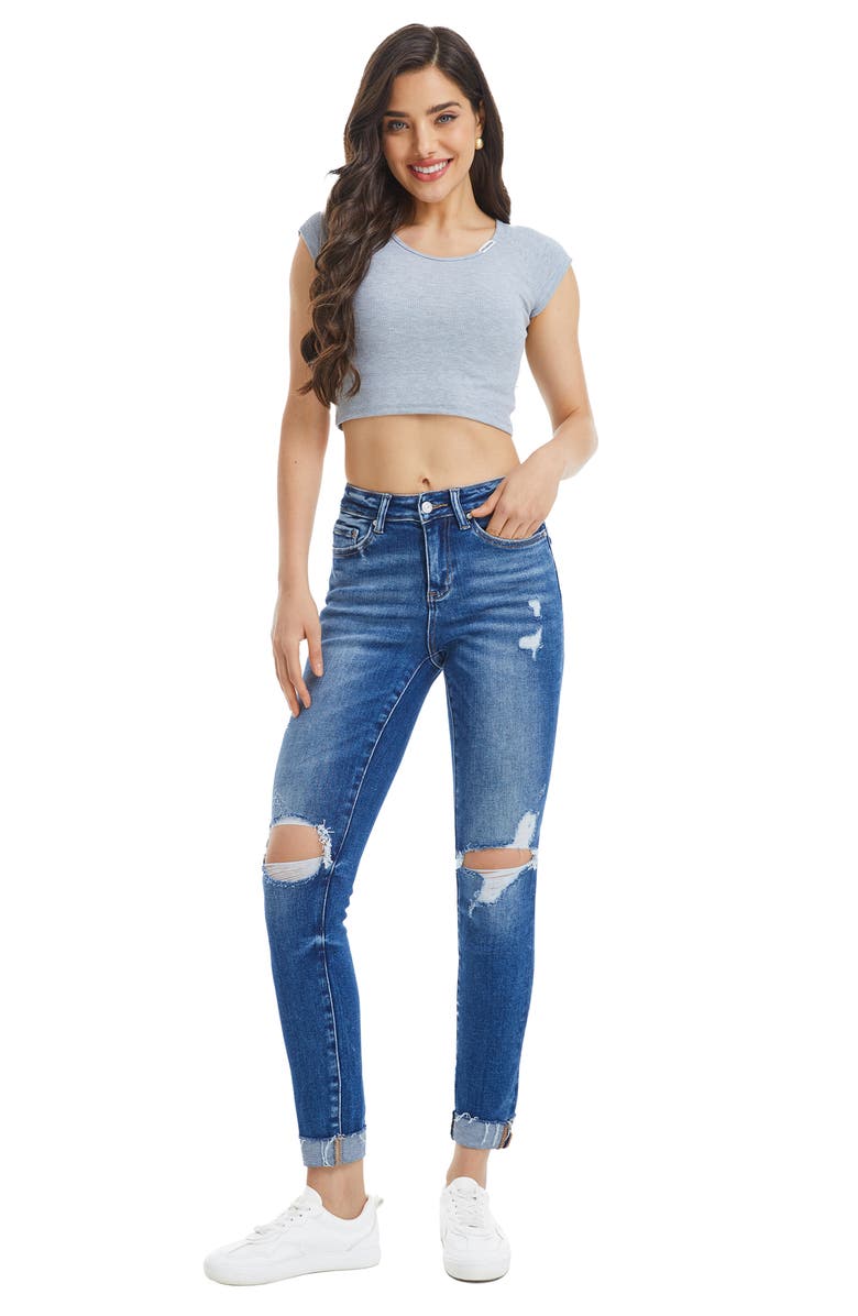 Bayeas Jojo Ripped Skinny Jeans, Alternate, color, Medium Blue
