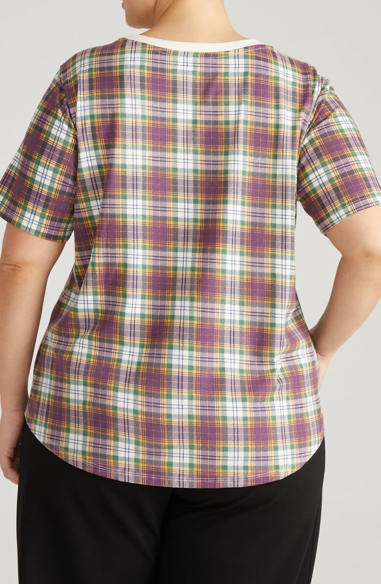 Universal Standard Tee Rex Tee, Alternate, color, Purple Plaid