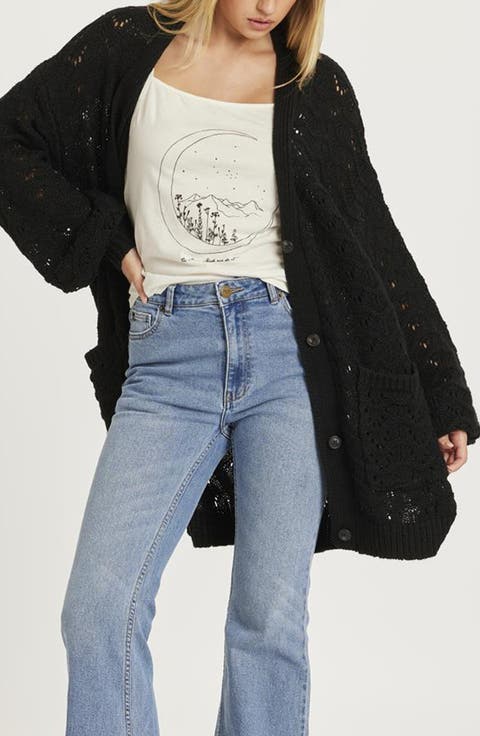 Dana Pointelle High-Low Cardigan