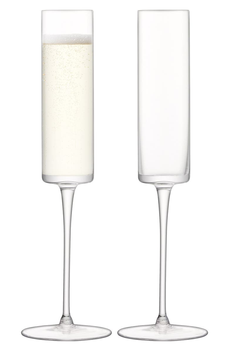LSA Otis Set of 2 Champagne Flutes, Alternate, color,