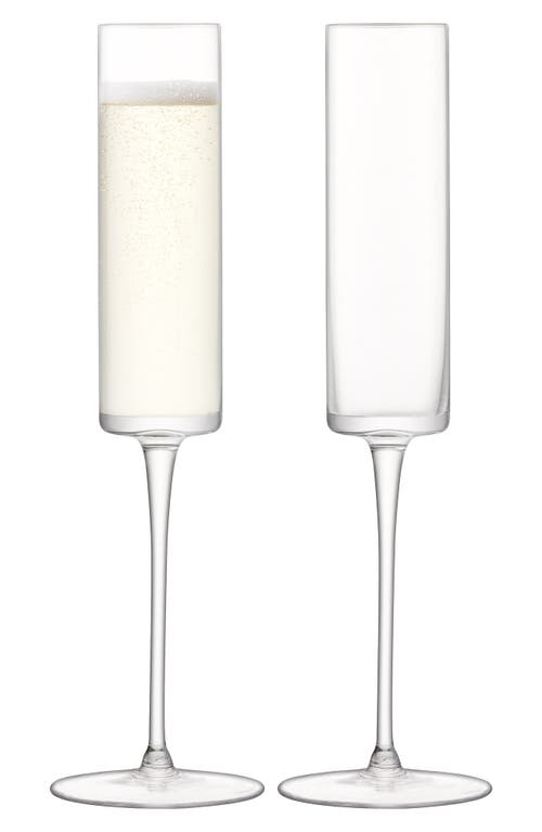 Lsa Otis Set Of 2 Champagne Flutes In Transparent