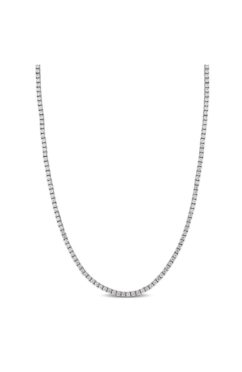 Julianna B. White Cubic Zirconia Tennis Necklace, Main, color, Sterling Silver