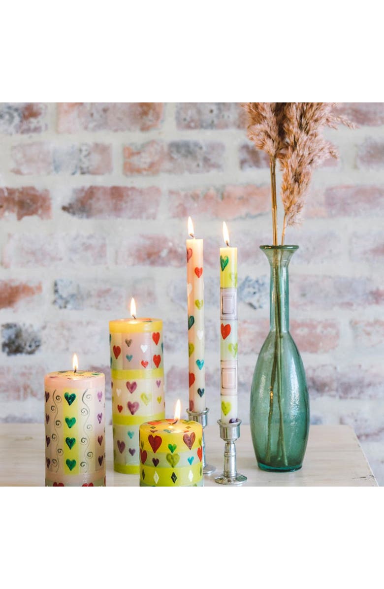 Thumbprint Artifacts Pastel Hearts Painted Voltive Candles - Set of 6, Alternate, color, Pastel Hearts - 2"