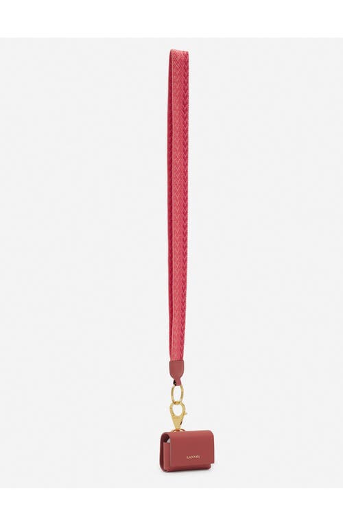 Lanvin Signature Leather Case For Airpods Pro In Litchi