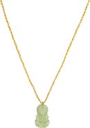 MADISON BEVERLY HILLS Jade Buddha faceted Pyrite necklace