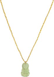 MADISON BEVERLY HILLS Jade Buddha faceted Pyrite necklace