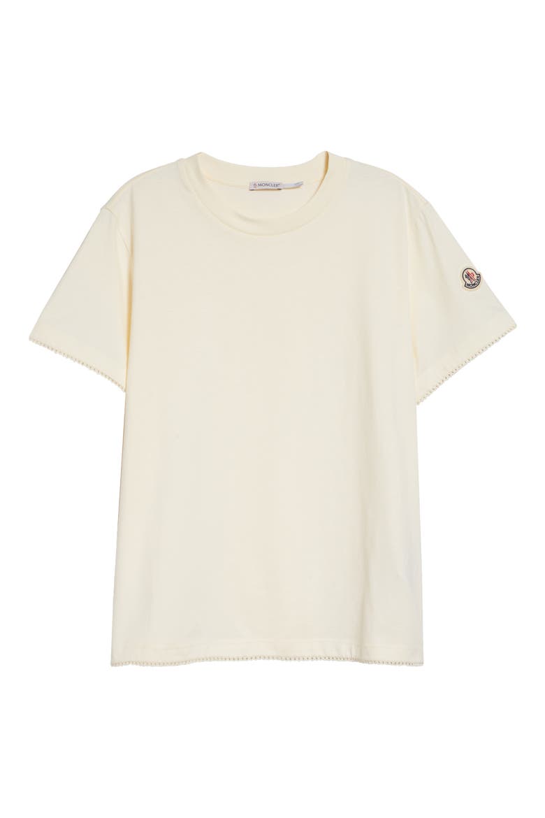 Scalloped Trim Cotton T-Shirt, Alternate, color, WHITE
