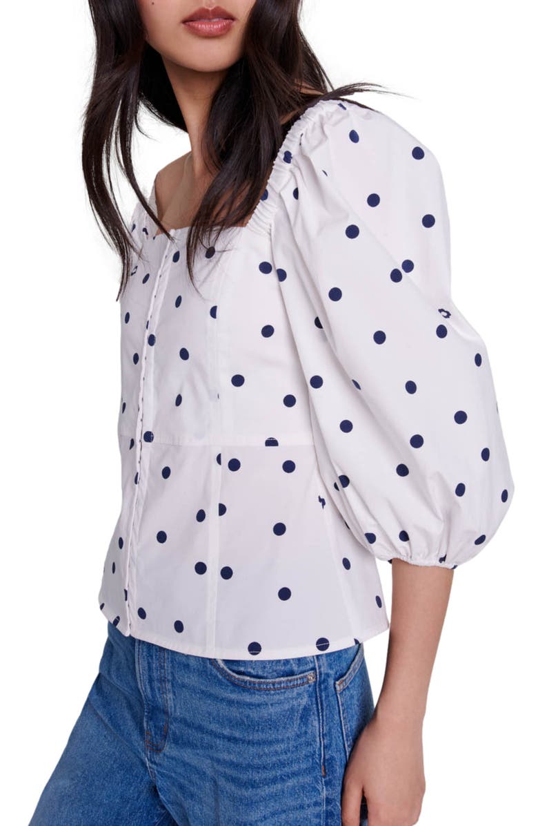 maje Puff-sleeved top, Main, color, 