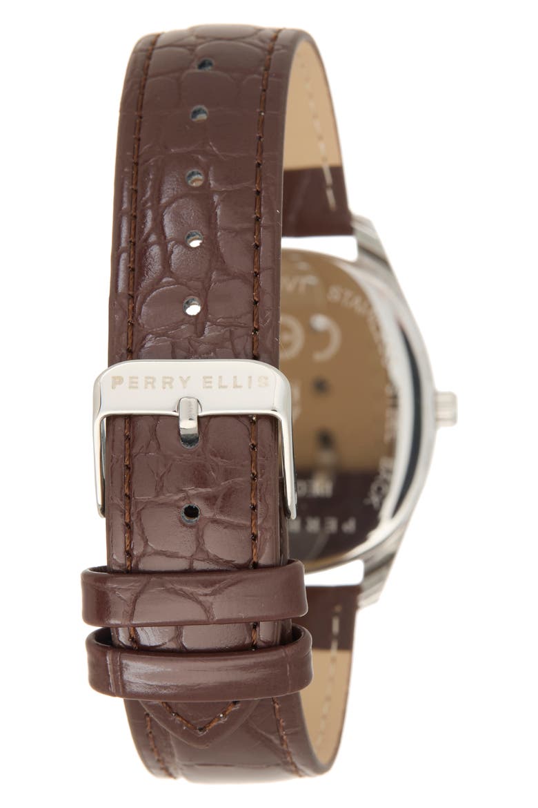 Diamond Leather Strap Watch, 41mm, Alternate, color, SILVER