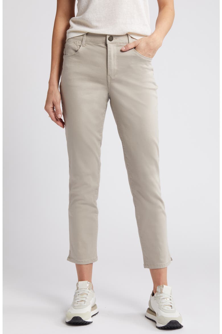 Logan 'Ab'Solution High Waist Ankle Slim Straight Leg Pants, Alternate, color, FLAX
