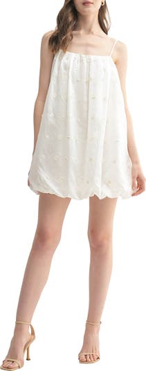 Embo Embroidered Floral Bubble Minidress