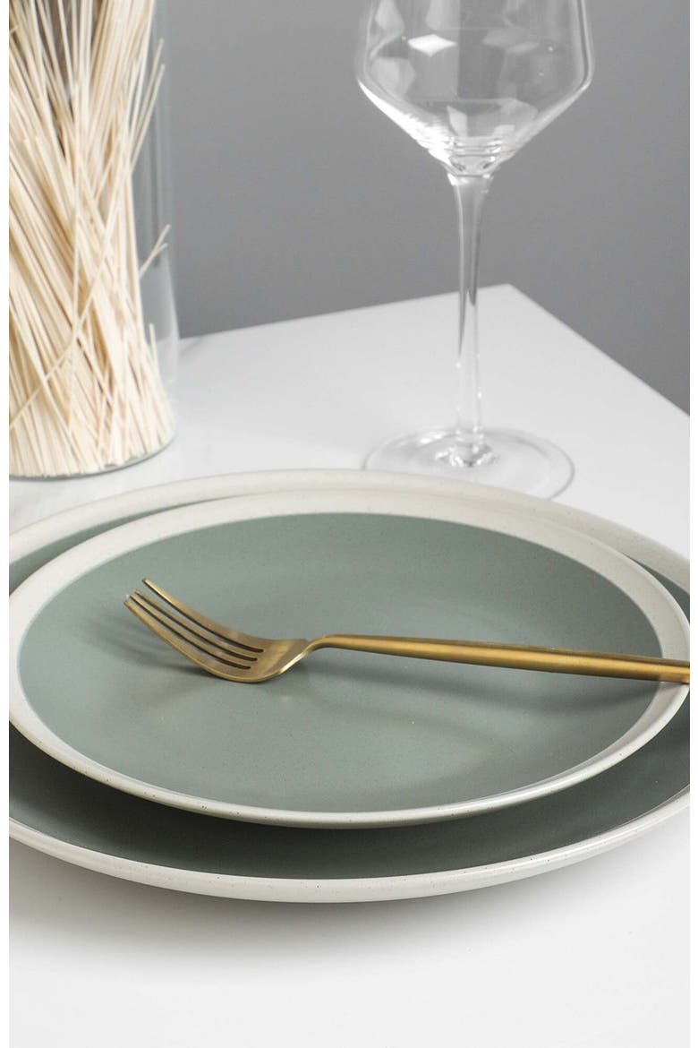 Serenity Stoneware 4-Piece Salad Plate Set, Alternate, color, Green and Cream