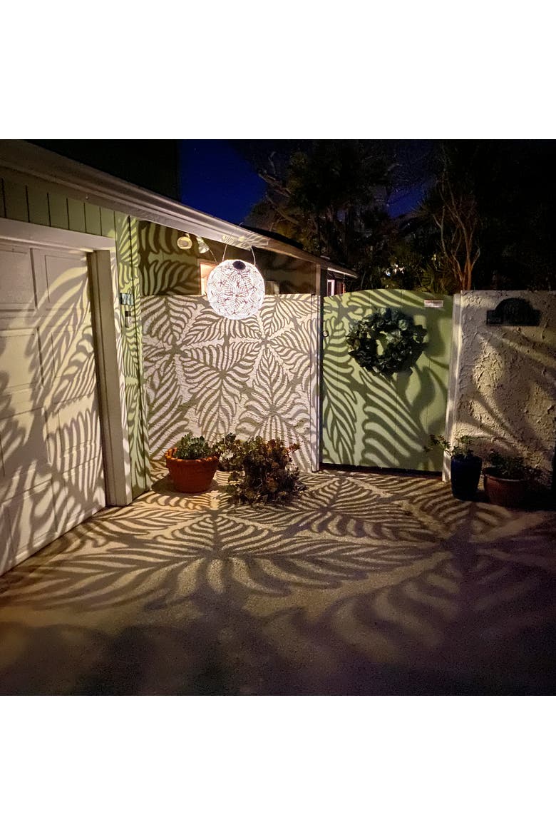 18" Solar Palm Light White Outdoor Hanging Décor, Alternate, color, Multicolored