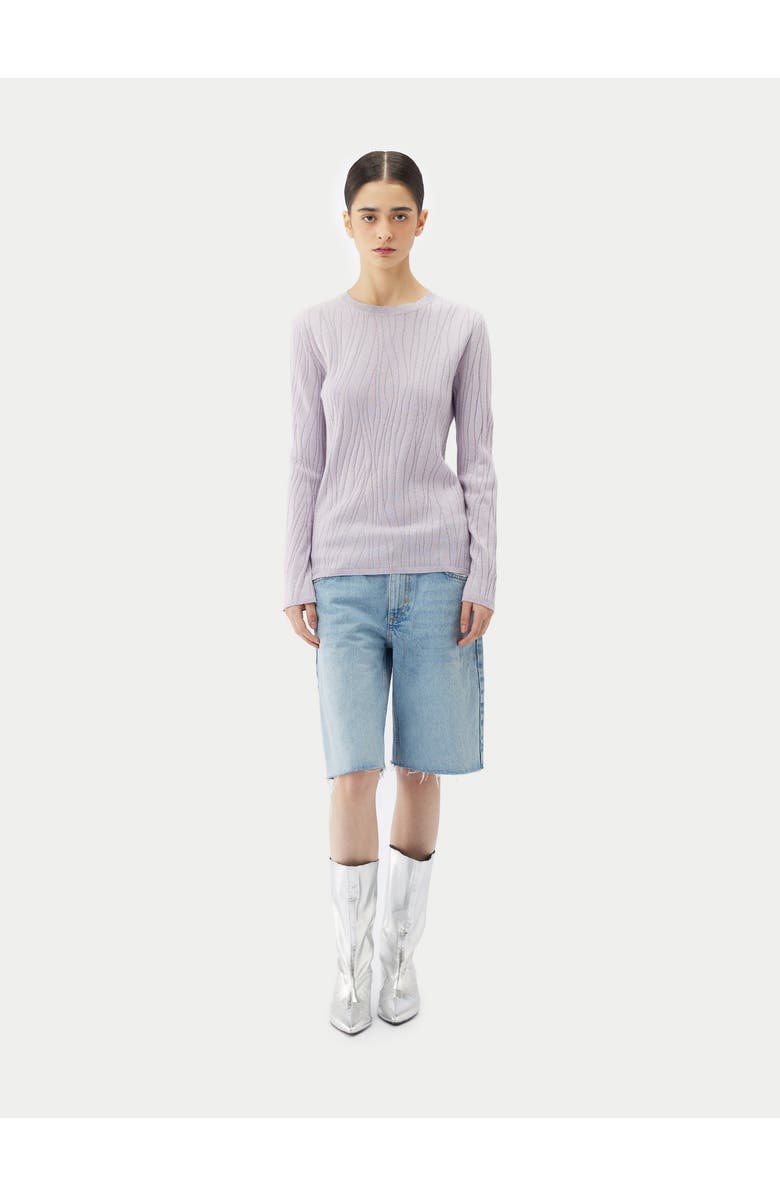 GOBI Mongolian Cashmere Cashmere Silk Sweater with Silver Threading, Alternate, color, Orchid Tint