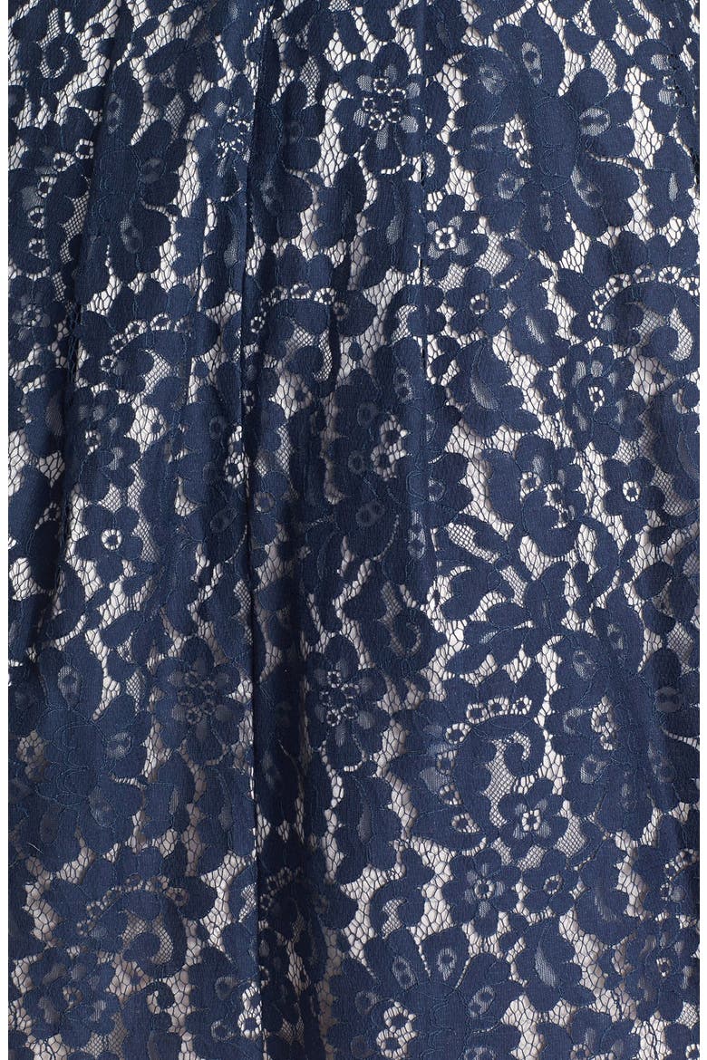 Lace Fit & Flare Dress, Alternate, color, NAVY