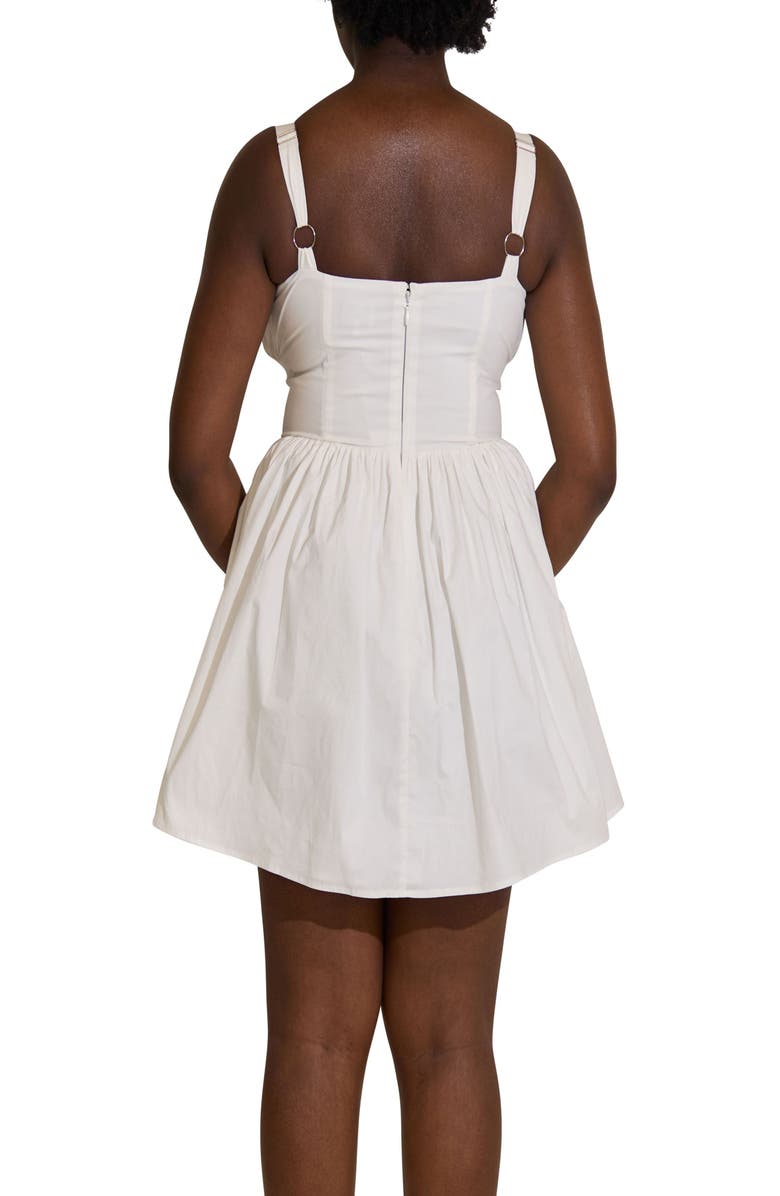 Taideux Camille Fuller Bust Cotton Mini Corset Dress, Alternate, color, White