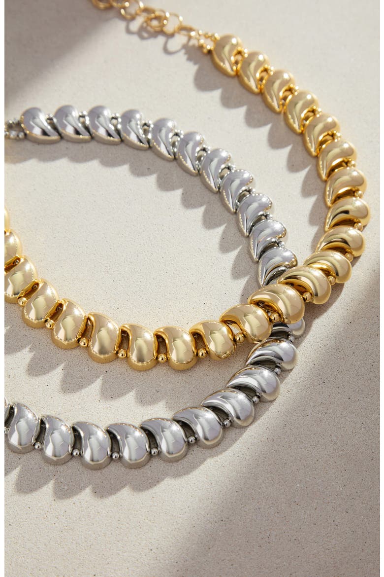 Teardrop Beaded Statement Necklace, Alternate, color, SILVER