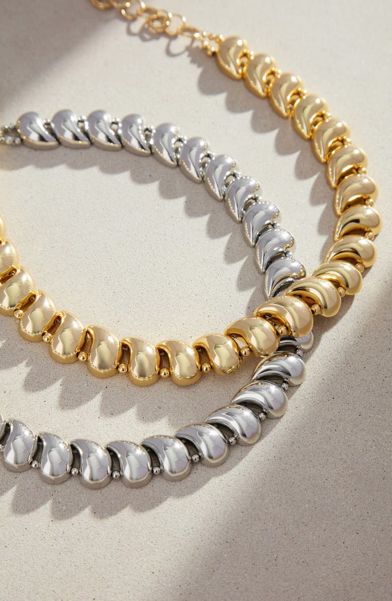 st. Moran Teardrop Beaded Statement Necklace, Alternate, color, Silver