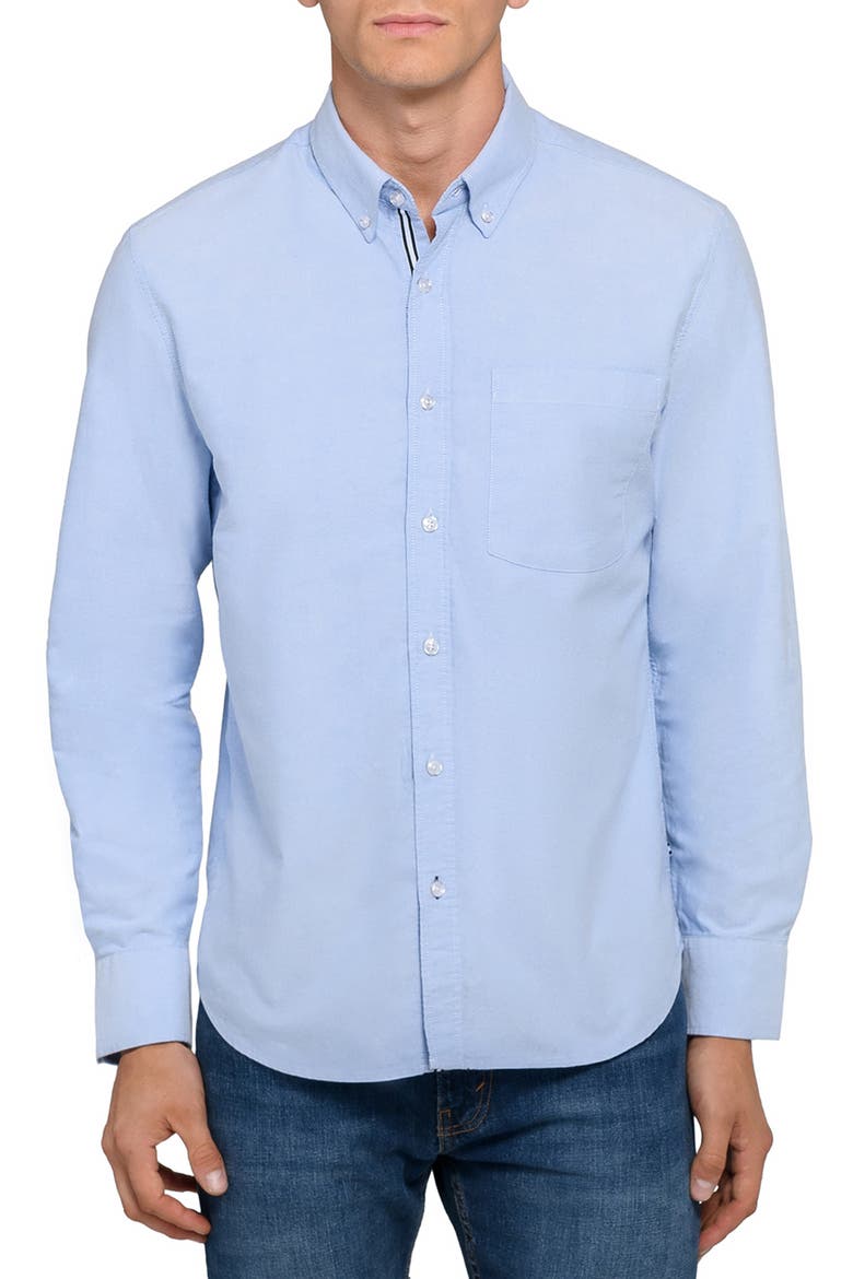 Solid Oxford Woven Long Sleeve Basic, Main, color, BLUE