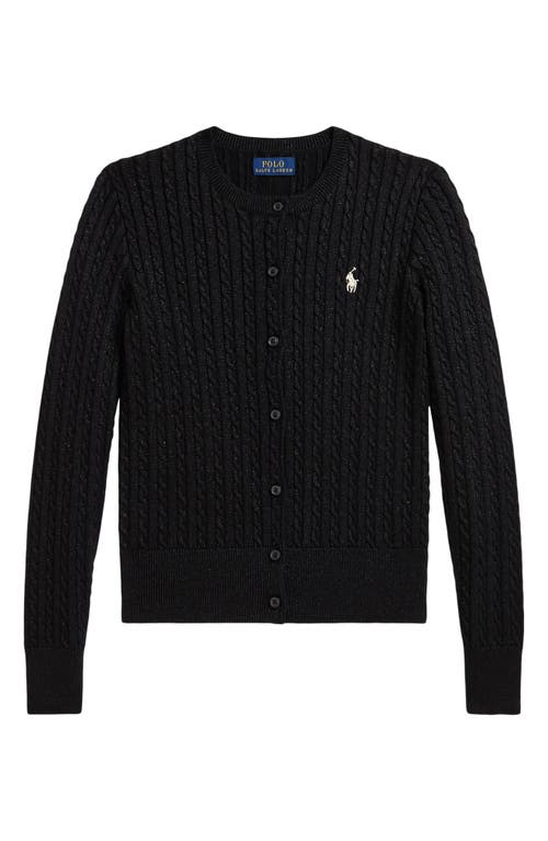 Polo Ralph Lauren Ralph Lauren Metallic Mini-cable Cardigan In Black