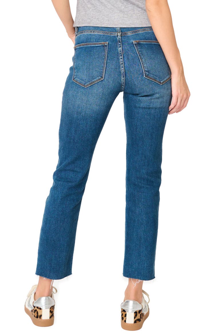 Essential High Waist Raw Hem Crop Jeans, Alternate, color, MEDIUM BLUE