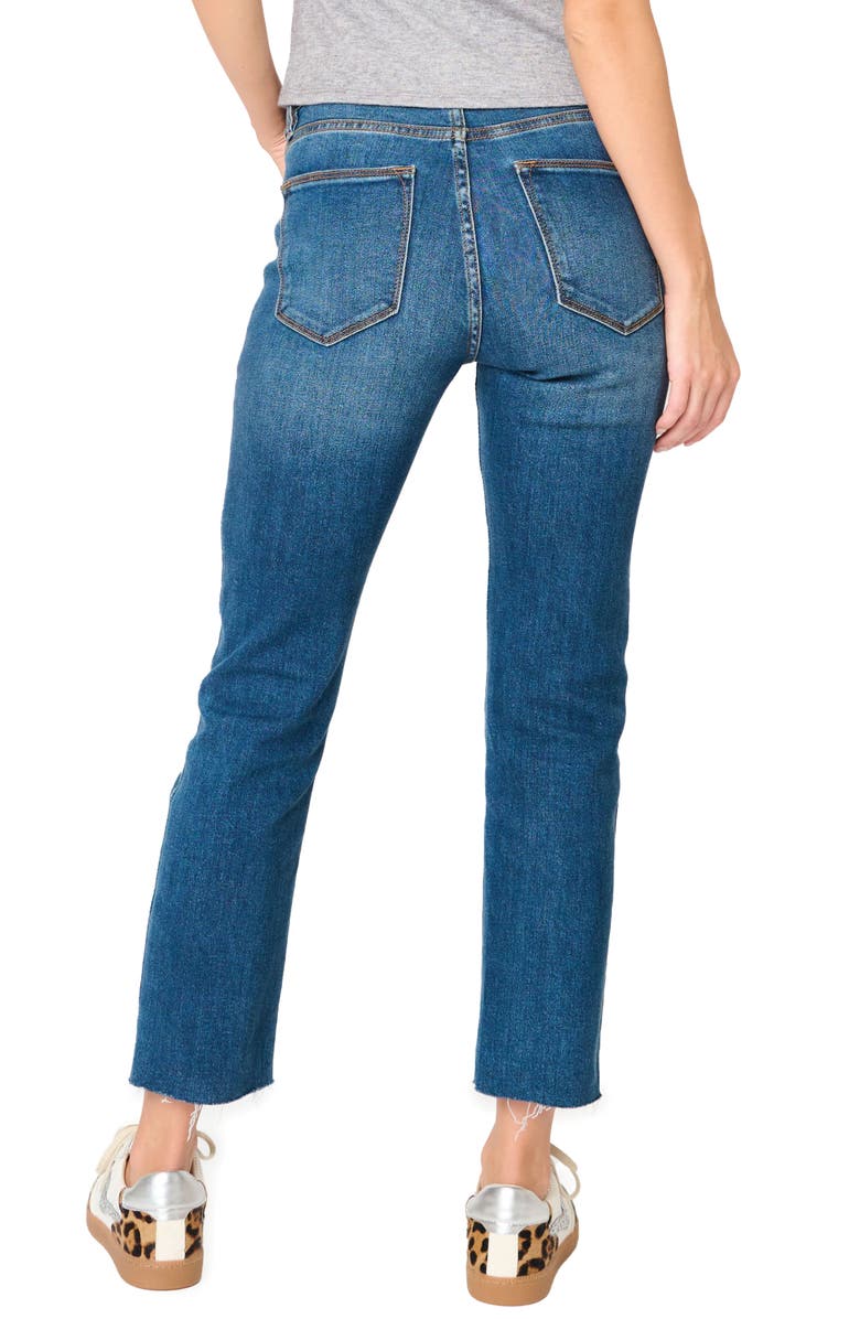 GIBSONLOOK Essential High Waist Raw Hem Crop Jeans, Alternate, color, Medium Blue