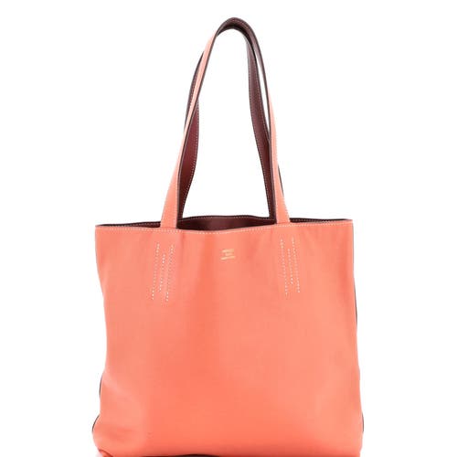 Pre-owned Hermes  Hermes Double Sens Tote Veau Sikkim 36