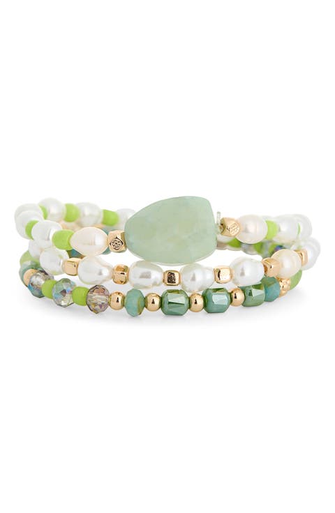 Set of 3 Beaded Stretch Bracelets