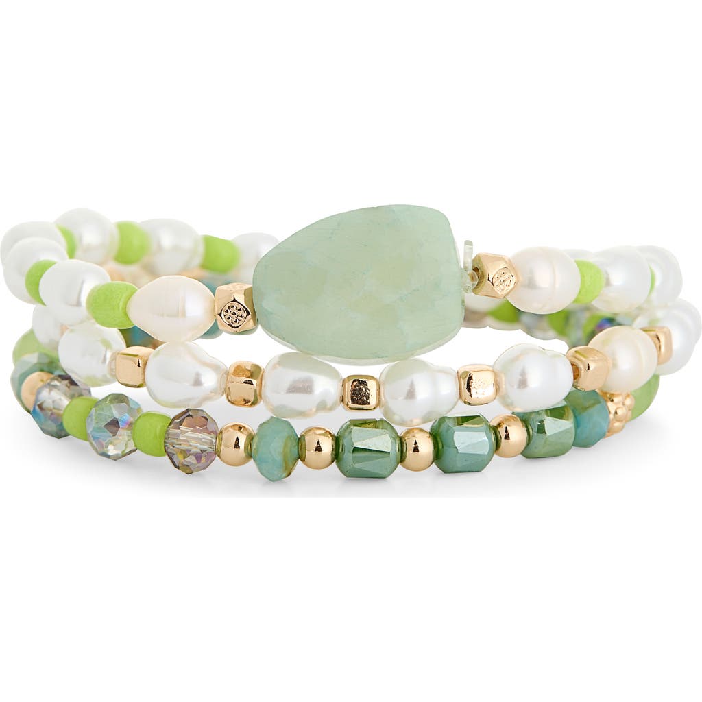 Nordstrom Rack Set Of 3 Beaded Stretch Bracelets In Multi
