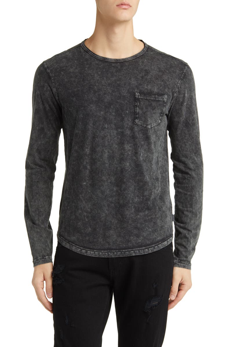 John Varvatos Sid Acid Wash Long Sleeve Pocket T-Shirt, Main, color,