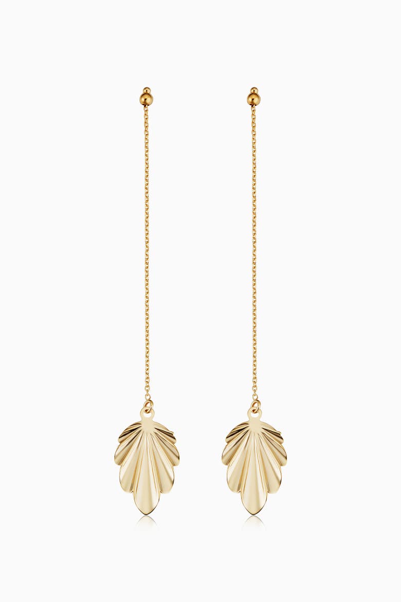 14K Yellow Gold Fanfare Drop Earrings, Main, color, Yellow Gold