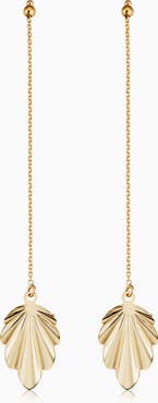 Oradina 14K Yellow Gold Fanfare Drop Earrings