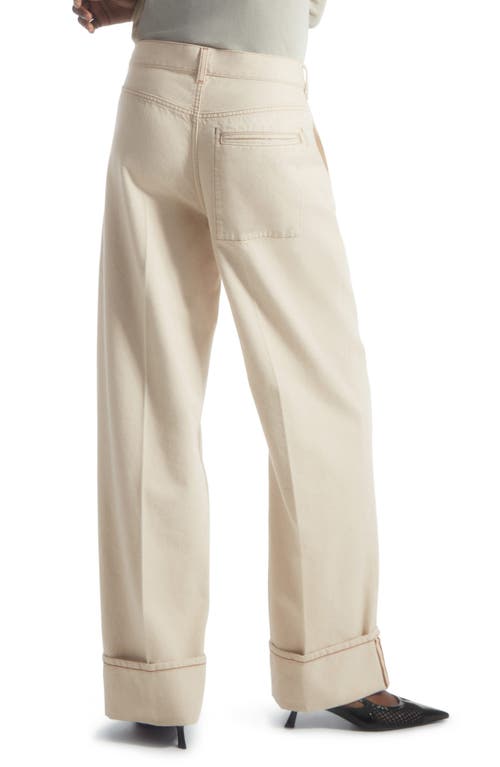 Cos Cuffed Denim Pants In White