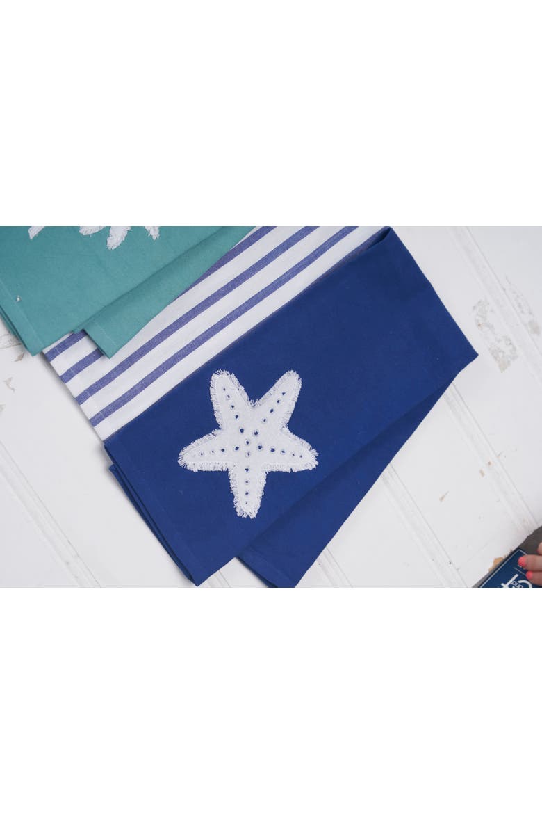 Coastal Tufted Striped Towels Set of 2, Alternate, color, Blue