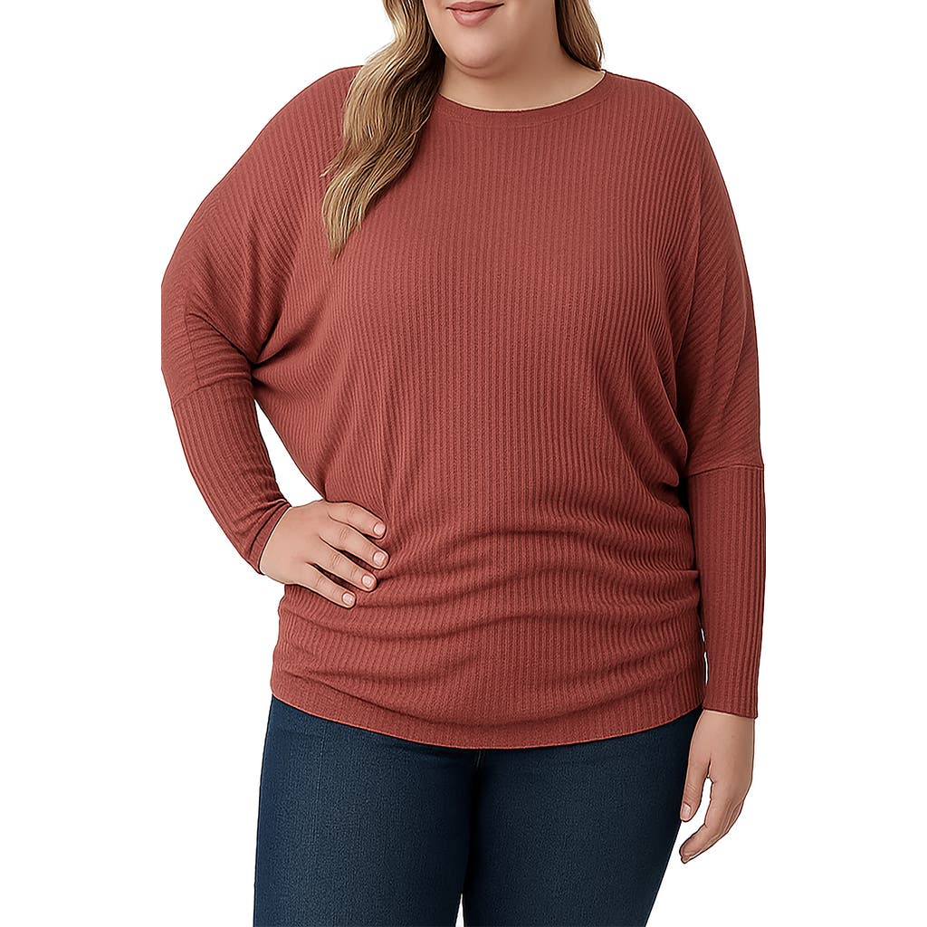 Standards & Practices Batwing Sleeve Rib Top in Coral  product