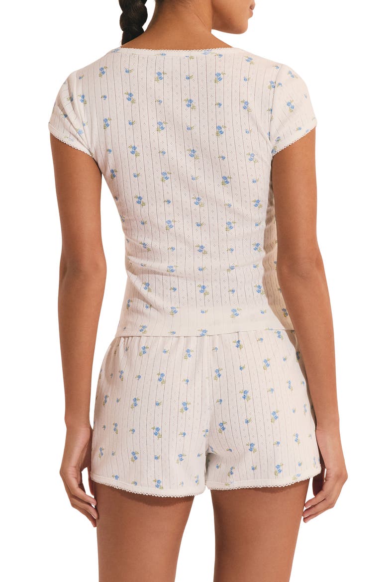 Katell Pointelle Cotton Pajama Top, Alternate, color, ECRU