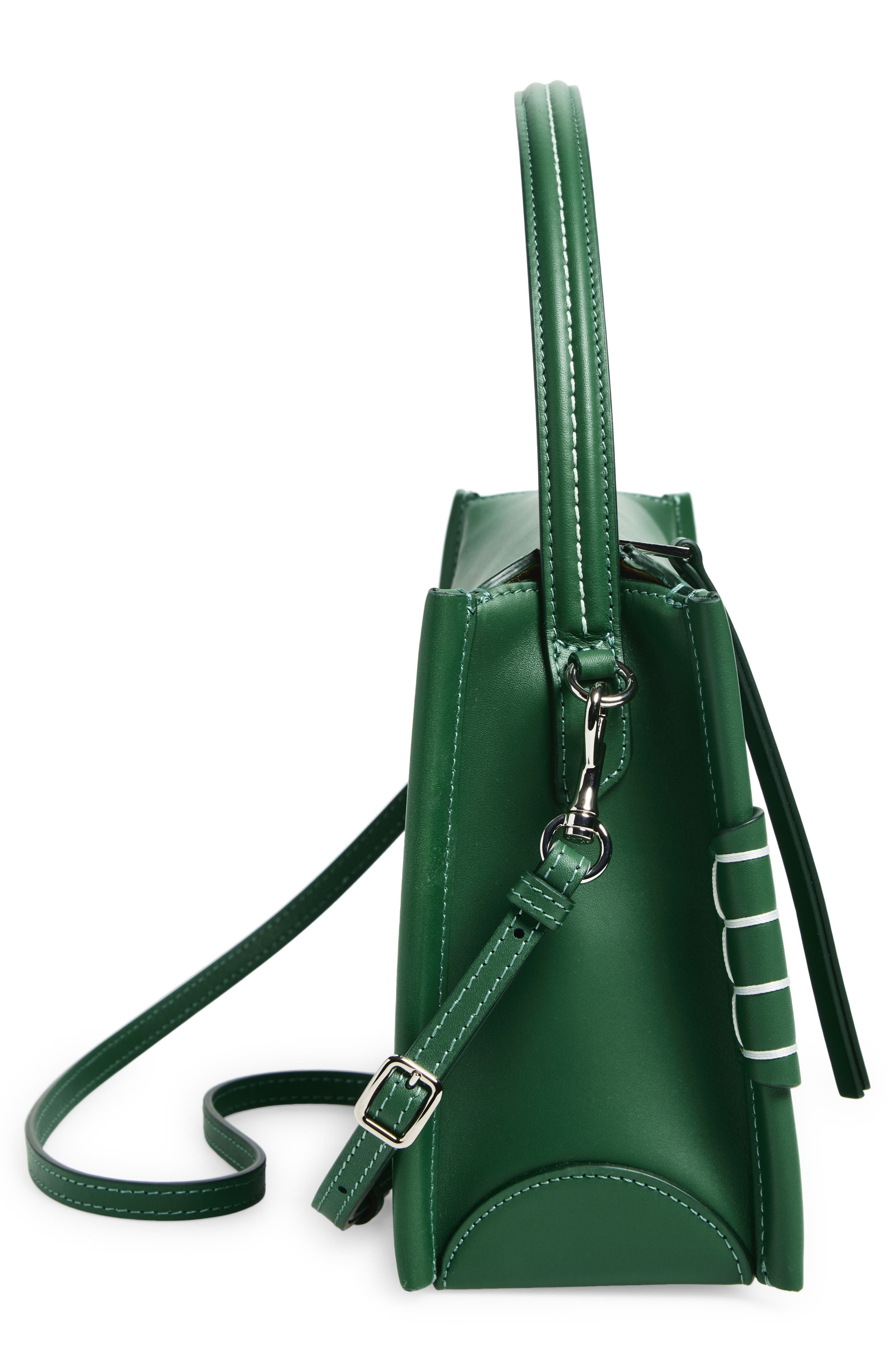 JW Anderson Loafer Leather Top Handle Bag, Alternate, color, Pine 555