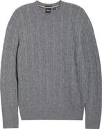BOSS Hetico Cable Stitch Virgin Wool & Cashmere Sweater