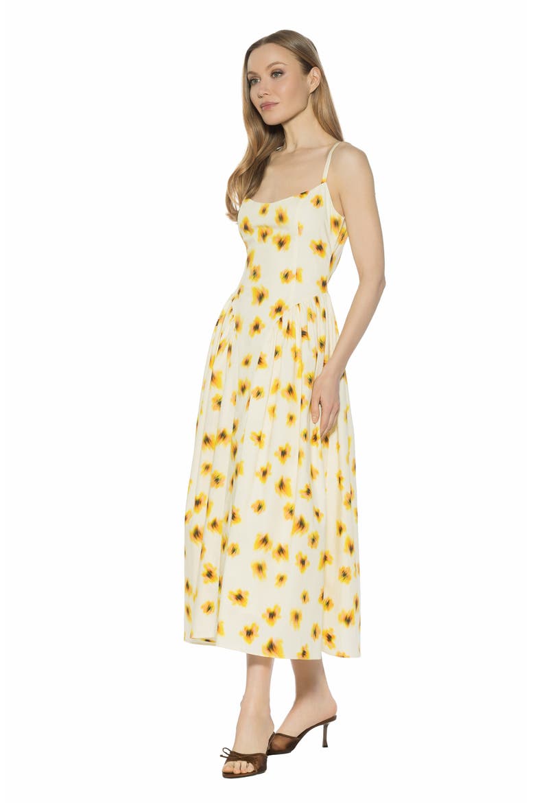 Thalassa Midi Dress, Alternate, color, YELLOW FLORAL