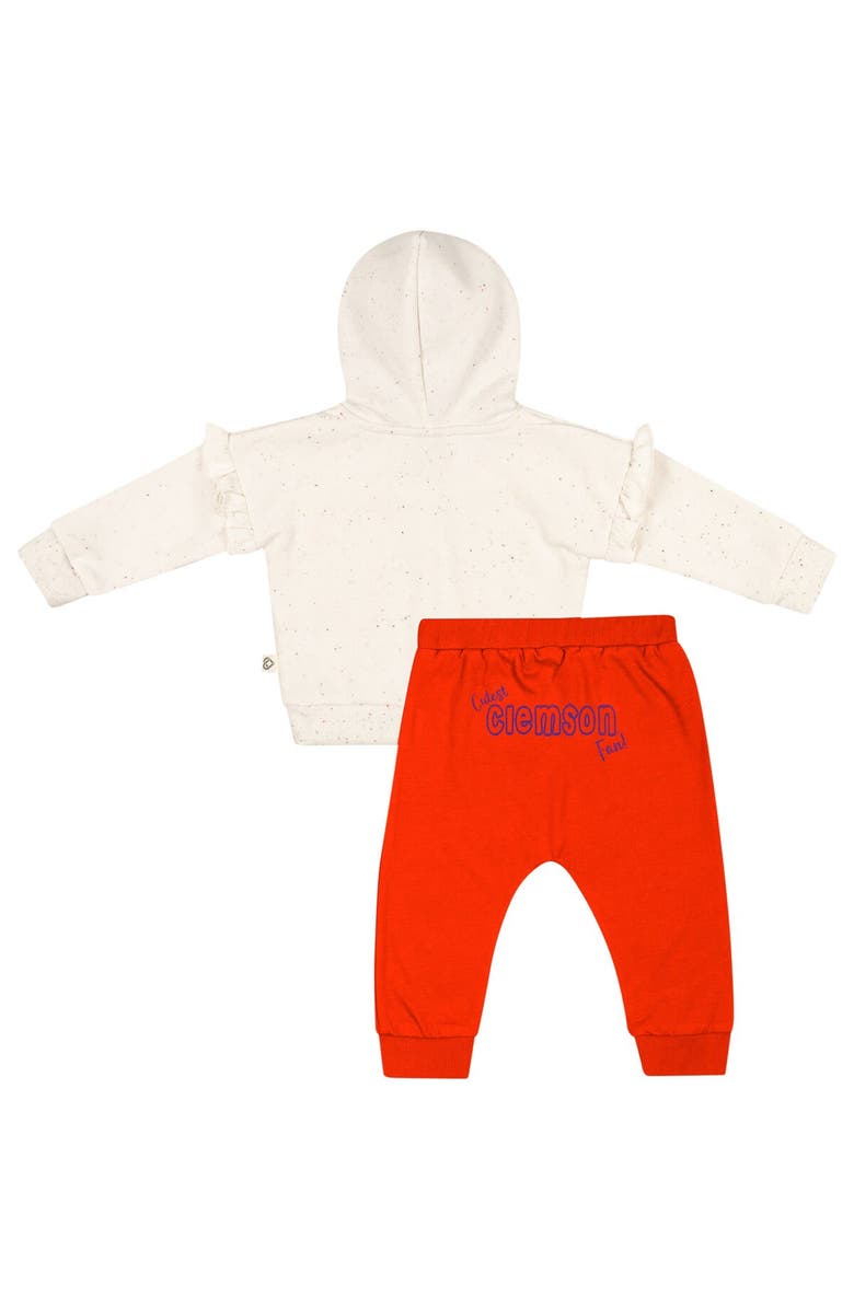 COLOSSEUM Girls Newborn & Infant Colosseum Natural/Orange Clemson Tigers Pullover Hoodie & Fleece Pants Set, Alternate, color, 