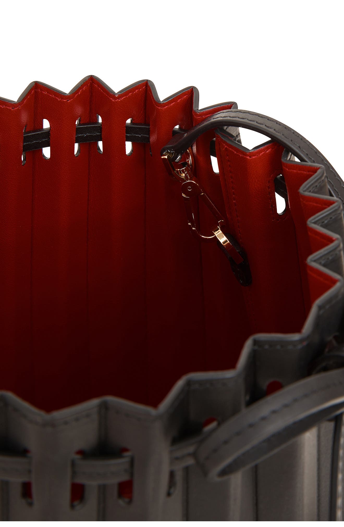 Mansur Gavriel Pleated Leather Bucket Bag, Alternate, color, 