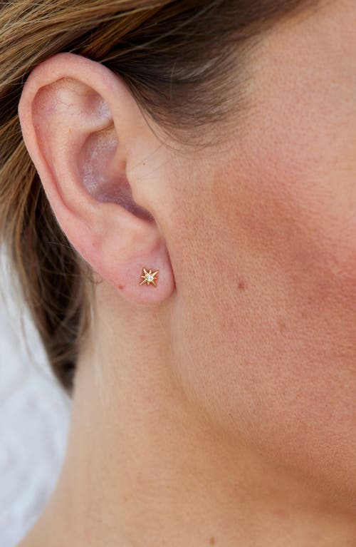 Savvy Cie Jewels 18k Gold Plated Sterling Silver Cz Mini Starburst Stud Earrings In Gold