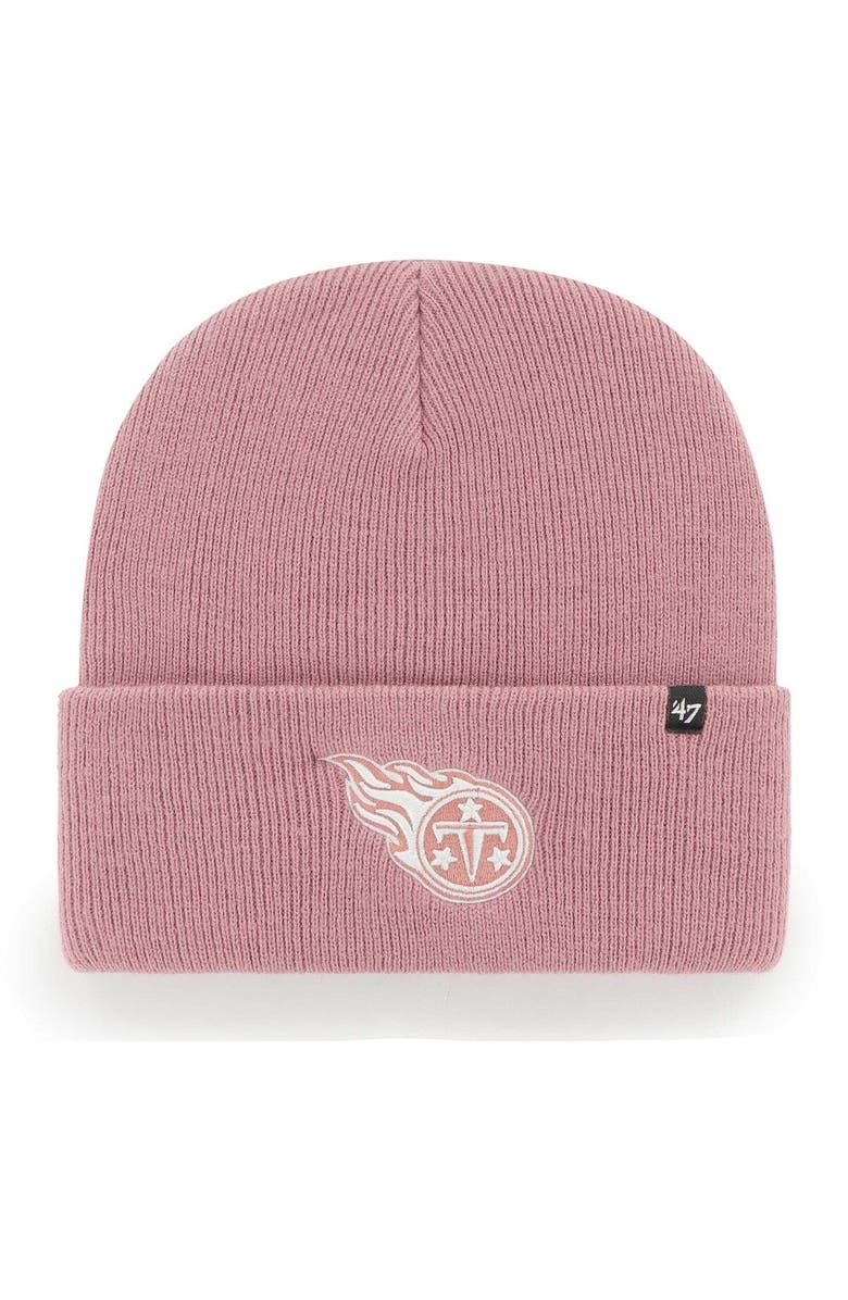 '47 Women's '47  Pink Tennessee Titans Haymaker Cuffed Knit Hat, Main, color, 