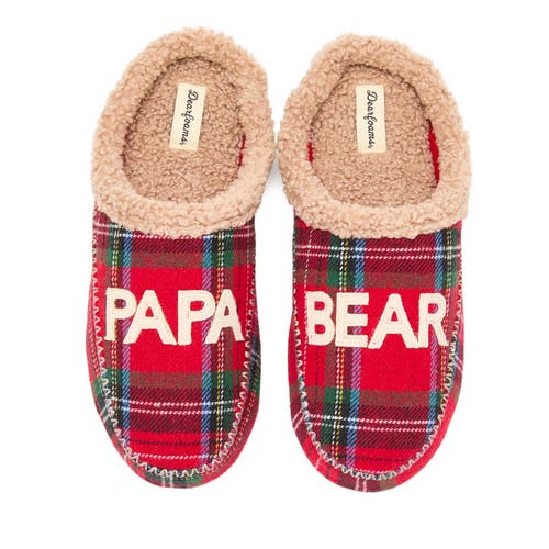 Dearfoams Papa Bear Clog Slipper In Red
