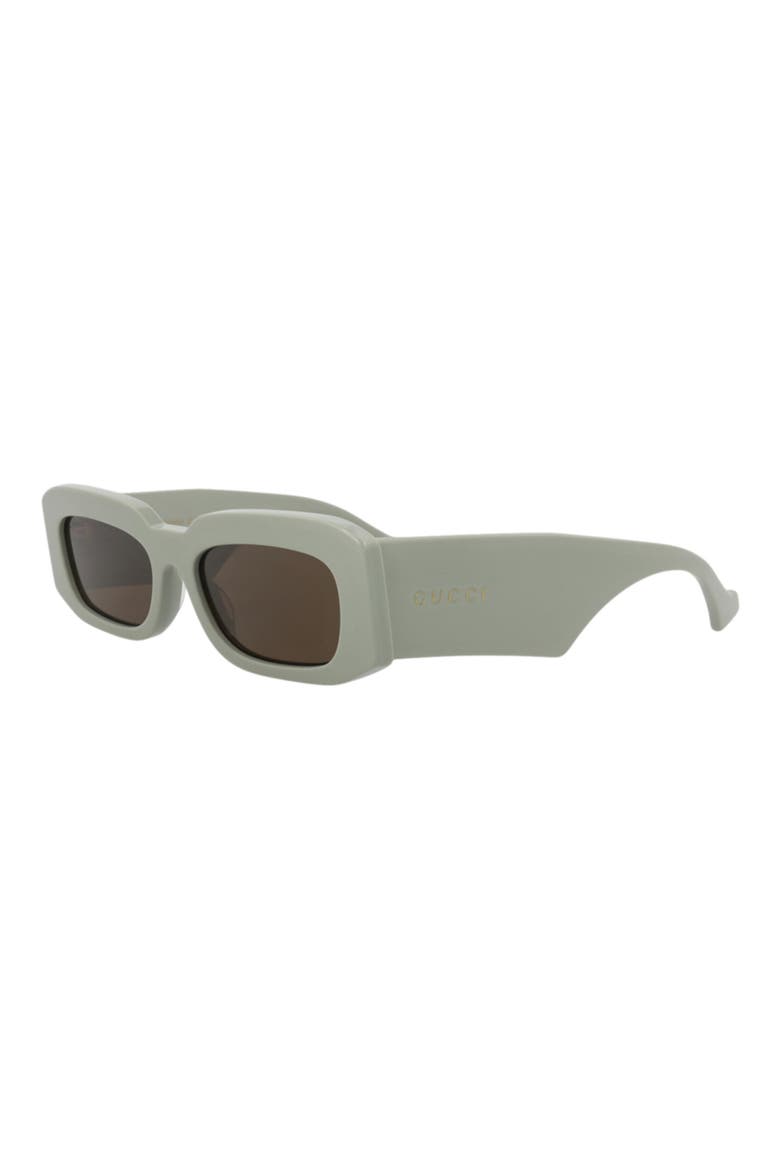54mm Rectangle Sunglasses, Alternate, color, GREEN GREEN BROWN