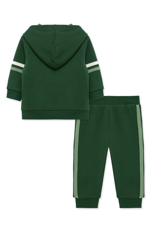 Little Me Stripe Hoodie & Joggers Set In Green